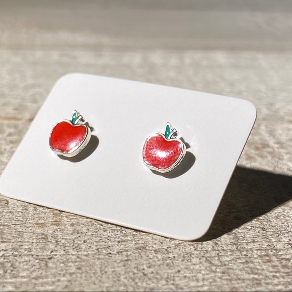 3 for $15 Apple Silver Studs Earrings Posts - Picture 2 of 4
